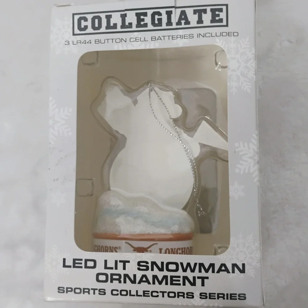 Texas Longhorns LED Lit Snowman Ornament College Sports Football NEW K